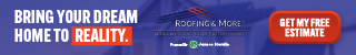 Roofing and More Mobile Leaderboard ad, 320 by 50 pixels